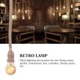 1 Pc Chanvre Corde Pendentif Lumière Plafond Lampe Loft Lustre Industriel Décor À La Maison Unique Tête HB010 -JID-ROE-3