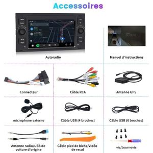 Kit De Montage Autoradio 9 Pouces Pour Ford Focus II, C-Max, S-Max, Fusion, Transit – Câblage ISO, Antenne, Clés Incluses