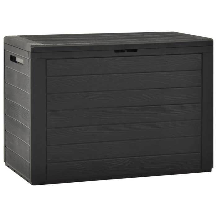 Boîte De Rangement Jardin VidaXL 90L - Coffre De Stockage Anthracite Pour Extérieur