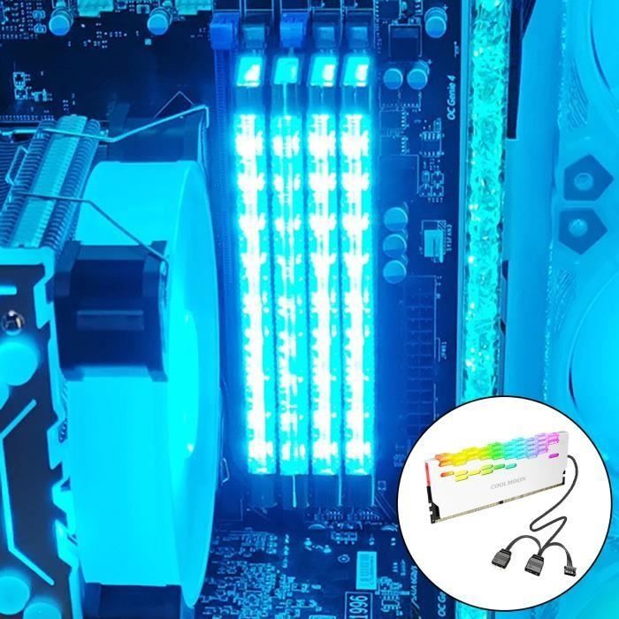 Dissipateur Thermique ARGB Pour RAM DDR3/DDR4/DDR5 - Aluminium - 5V 3-pin - Modèle ICE Blade