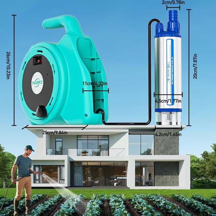 Pompe à Eau Sur Batterie 18V – Pour Bosch & DeWalt, Drainage Rapide Étang, Piscine, Sous-Sol
