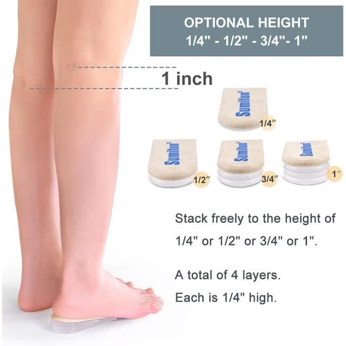 Semelles Orthopediques Inserts Levage Sumifun Talons Chaussures Gel Taille L Femmes Coussinets Orthopedique Cdiscount Sante Mieux vivre