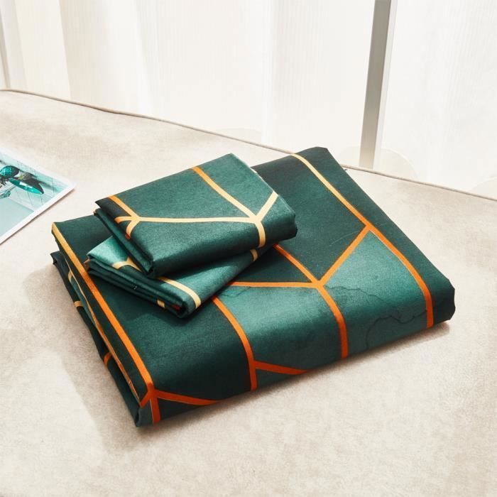 Housse De Couette 220x240 Cm Verte Feuilles Fleurie Avec Oiseaux - Parure De Lit Microfibre Douce 2 Personnes, Fermeture Éclair + 2 Taies 65x65cm