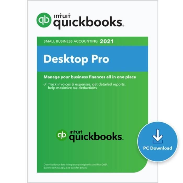 Intuit QuickBooks Desktop Pro 2021 Accès à vie Logiciel de