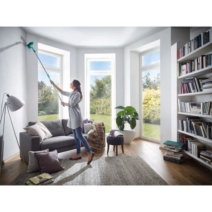 Plumeau Télescopique Extensible 1,5 à 6 M – Tête Interchangeable (fibre, Grattoir, Brosse à Toiles) Pour Plafonds, Ventilateurs, Fenêtres