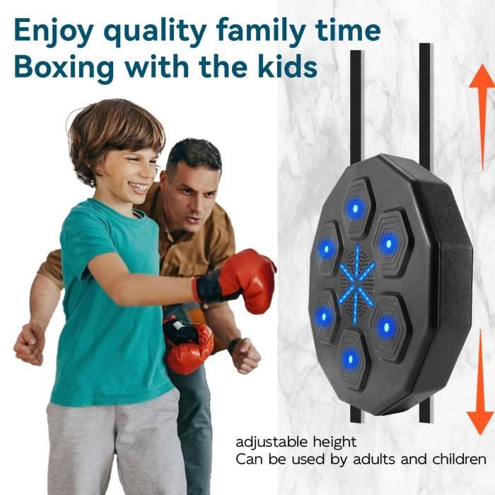 Music Boxing Machine - Punching Ball Mural LED Avec Musique Et Gants - Neuf - Entraînement