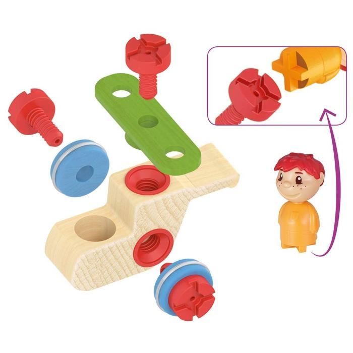 Eichhorn - Kit d'extension Constructor 111 pièces, Jouet en Bois Polyvalent fabriqué en Bois de hêtre certifié FSC 100% Neutre, Produit à partir de 3 Ans : Eichhorn