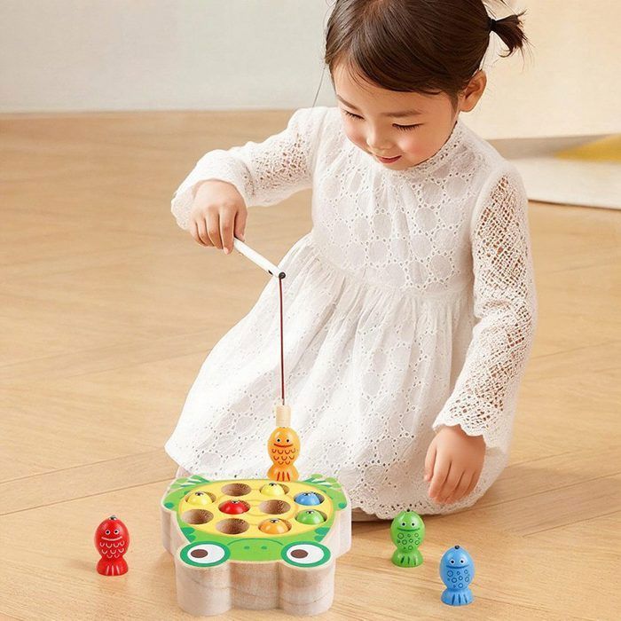 Jeu De Pêche Magnétique En Bois Montessori - Jouet Éducatif Pour Enfants 2 3 4 5 Ans, Canne à Pêche Et Poissons Grenouille Pêche Magnétique Jeu De Pêche Magnétique En Bois Montessori - Jouet Éducatif Pour Enfants 2 3 4 5 Ans, Canne à Pêche Et Poissons Grenouille Pêche Magnétique