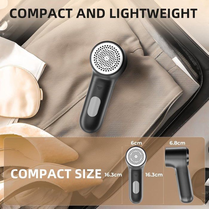 Rasoir Anti-Peluches Électrique USB – 3 Lames Acier Inox, Grand Bac, Pour Vêtements, Meubles, Canapés
