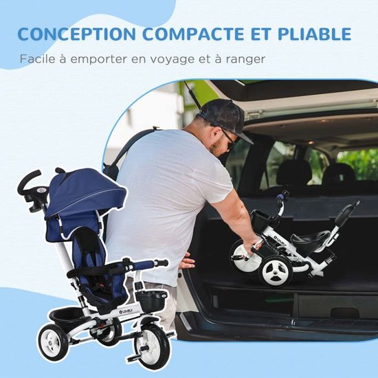Tricycle Enfant 6 En 1 Avec Barre De Poussée, Pare-soleil, Ceinture De Securite Et Panier De Rangement Adapte Aux Enfants De 1 A 5 Ans Blanc 99295072 Tricycle Enfant 6 En 1 Avec Barre De Poussée, Pare-soleil, Ceinture De Securite Et Panier De Rangement Adapte Aux Enfants De 1 A 5 Ans Blanc 99295072