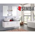 Meuble salle de bain double vasque luxe - Simba - Modèle Lion - Blanc - Design innovateur et moderne-0