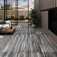 vidaXL Planches de plancher PVC autoadhésif 2,51 m² 2 mm Gris rayé  342881-0