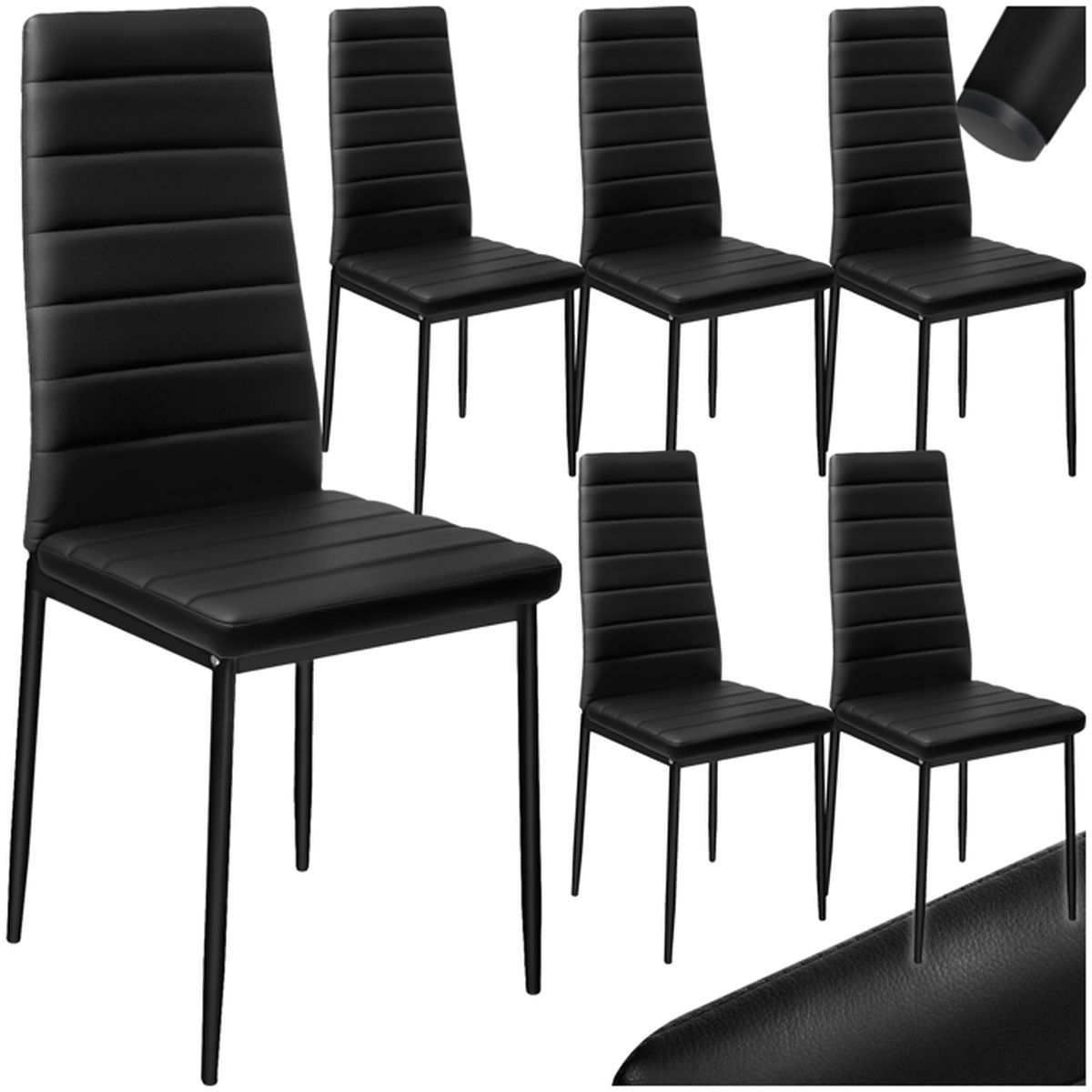 Chaise salle a manger cuir noir Cdiscount