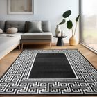 CARPETTEX Tapis salon chambre moderne poil court design en méandre robuste et doux Couleur: Noir Taille: 200 x 290 cm