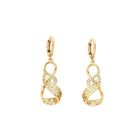 BIJOUTERIE PAPILLON BLEU Boucles d'Oreilles - Femme - Pendantes - Tourbillon - Motif - Grec - Plaqué Or Jaune 750/1000 - 3 Microns - 38 x 12 mm