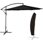 Parasol déporté - HAPPY GARDEN - OAHU - Toile anti-UV - Ø3m - Noir