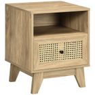 HOMCOM - Table de chevet - Panneaux de particules - 45x39x56.5cm - Bois naturel