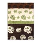 THE DECO FACTORY Tapis salon motifs fleurs chocolat vert 160x230