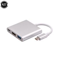 BLANC - Adaptateur multiport USB 3.1 Type C vers HDMI, USB 3.0 HUB USB C, câble de connexion pour Macbook Pro