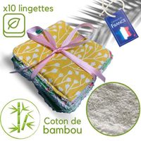 X10 lingettes Démaquillantes & pour bébé en coton de bambou ultra doux écologique éco-friendly