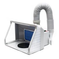Cabine d'aspiration - Airbrush - Double ventilation - Éclairage LED - Blanc