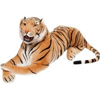 BRUBAKER - Peluche géante marron Tigre avec des dents - 130 cm