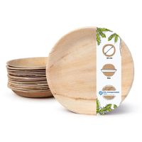 ASSIETTE JETABLE - Assiette rond en feuille de palme - Assiette jetable biodégradable et sans plastique - Ø 25cm, 50 pièces