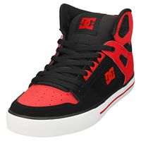 Baskets DC Shoes PURE HIGH-TOP WC - Homme - Rouge Noir - Textile - Lacets