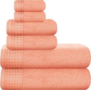 SÈCHE-SERVIETTE ÉLECT Lot de 6 serviettes 100 % coton ultra douces, compactes, absorbantes, légères et à séchage rapide, contient 2 serviettes de.[Y326]