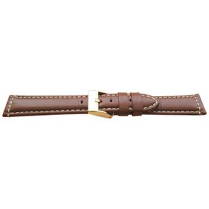 Bracelet Cuir 22mm Pour Montre Seiko, Citizen - Style Militaire, Marron