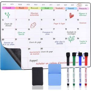 Planning Hebdomadaire Magnétique A3 – Effaçable, Feutre Inclus, Couleur Terracotta - 11