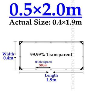 FILET ANTI-OISEAUX 0.5x2m - Bâche en PVC transparente pour balcon, gr