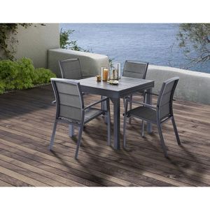 Ensemble table et chaise de jardin Salon de jardin moderne 4 personnes Modulo Full al