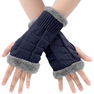 Mitaine Femme Chaude Polaire Gants Tricotés Sans Doigts à Demi