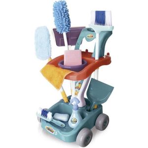 MAISON - MÉNAGE Chariot de Nettoyage pour Enfants Robincool Cleaning Play Set 32x32x50 cm avec Roues et 11 Accessoires Inclus