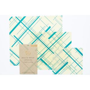 Bees Wrap Lot de 3/ emballages Alimentaires Tailles Assorties Bleu