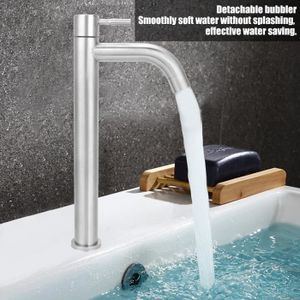 ROBINETTERIE SDB robinet d'évier Robinet d'eau froide simple de robinet de lavabo en acier inoxydable G1 / 2in pour toilette de salle de bain YN013