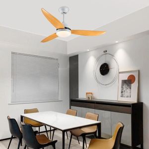 VENTILATEUR DE PLAFOND Ventilateur de plafond KEDIA - LED - Blanc + bois 