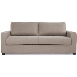 CANAPE CONVERTIBLE HEXAGONE Canapé droit convertible 3 places MAXIME - Made in France - Tissu Beige - Couchage express - L 194 x P 96 x H 83 cm