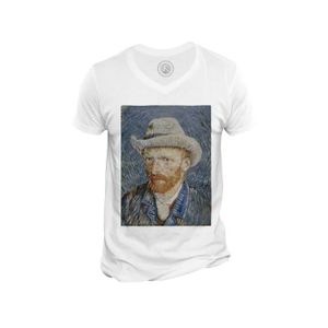 T-SHIRT T-shirt Homme Col V Van Gogh Autoportrait au chape