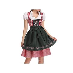 Robe Dirndl de Bavière allemande Costume de l'Oktoberfest JASAMBAC Costume 3 pièces pour femme 