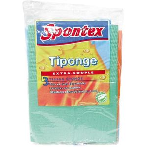 ÉPONGE VAISSELLE SPONTEX Lot de 3 Tiponges en tissu éponge extra so