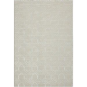 TAPIS the carpet Mila Tapis moderne dense à poils courts, salon, fibre brillante, effet très profond, Creme, 80 x 150 cm
