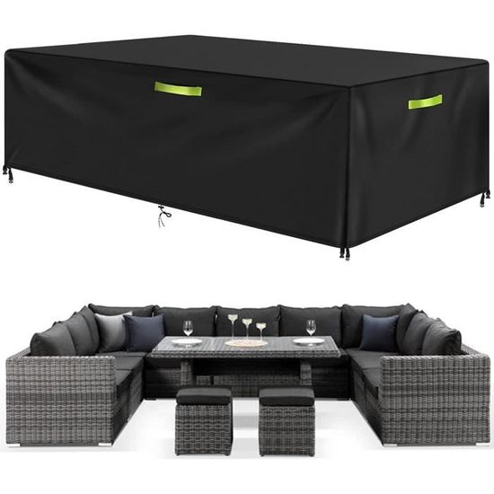 NXMYDBD Housse Salon De Jardin Extérieure Pour Table Chaise Canapé 250x130x75cm/LxWxH Rectangulaire Anti-UV Tissu Oxford 420D Imperméable Bache Avec Cordons De Serrage Et Boucles Réglables