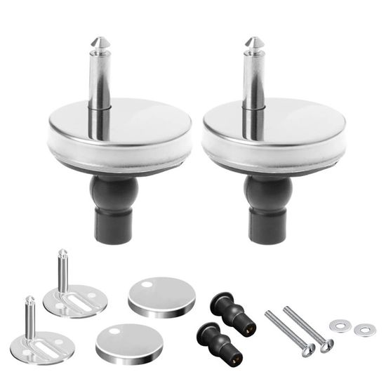 Kit De Charnières Pour Siège De Toilette - Universel, Soft Close - Acier Inoxydable - Avec Vis Et Joints