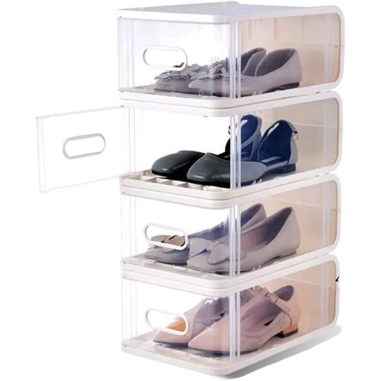 Futchoy Lot de 20 boîtes à chaussures empilables transparentes en plastique - Boîte à chaussures pliable avec couvercle - Rangement pour chaussures (33 x 23 x 14 cm Futchoy Lot de 20 boîtes à chaussures empilables transparentes en plastique - Boîte à chaussures pliable avec couvercle - Rangement pour chaussures (33 x 23 x 14 cm
