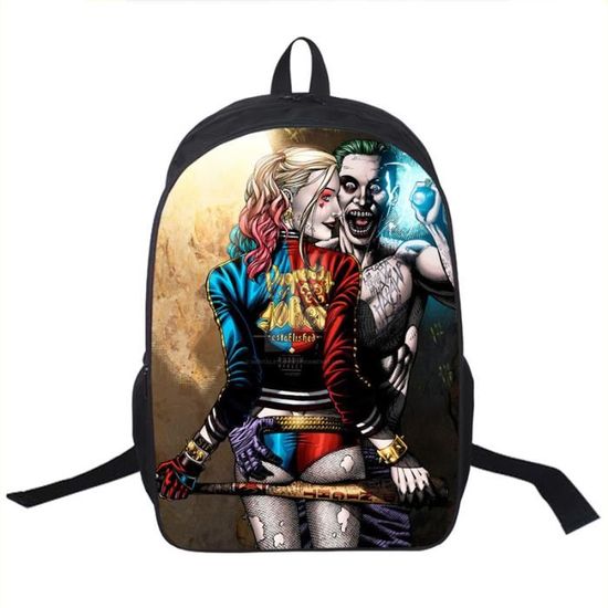 SAC A DOS Suicide Squad Cartables Cool Garcons Filles Adolescents Hommes Femmes Sacs a dos Harley Quinn The Joker COOL Noir Cdiscount Bagagerie Maroquinerie