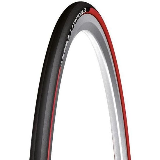 Pneu vélo route Michelin Lithion 3 Performance Line - 700x25C (25-622) - Noir rouge - Tubetype