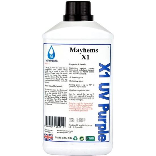 Watercooling Mayhems Liquide X1 UV Violet Refroidissement Premixed 1L 6511 Cdiscount