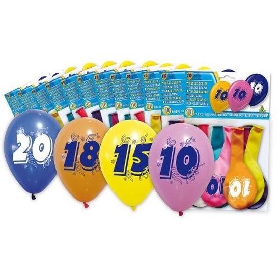 Joyeux Anniversaire Ballons 12" AIR FILL 1-50 ans Couleurs mélangées Packs de 12 